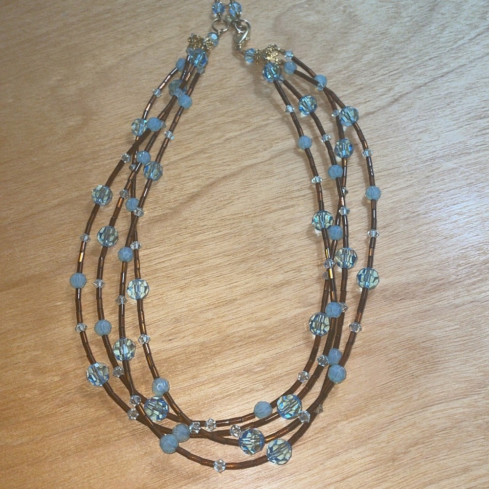 Lorren Bell  Multi-Strand Blue and brown Necklace
